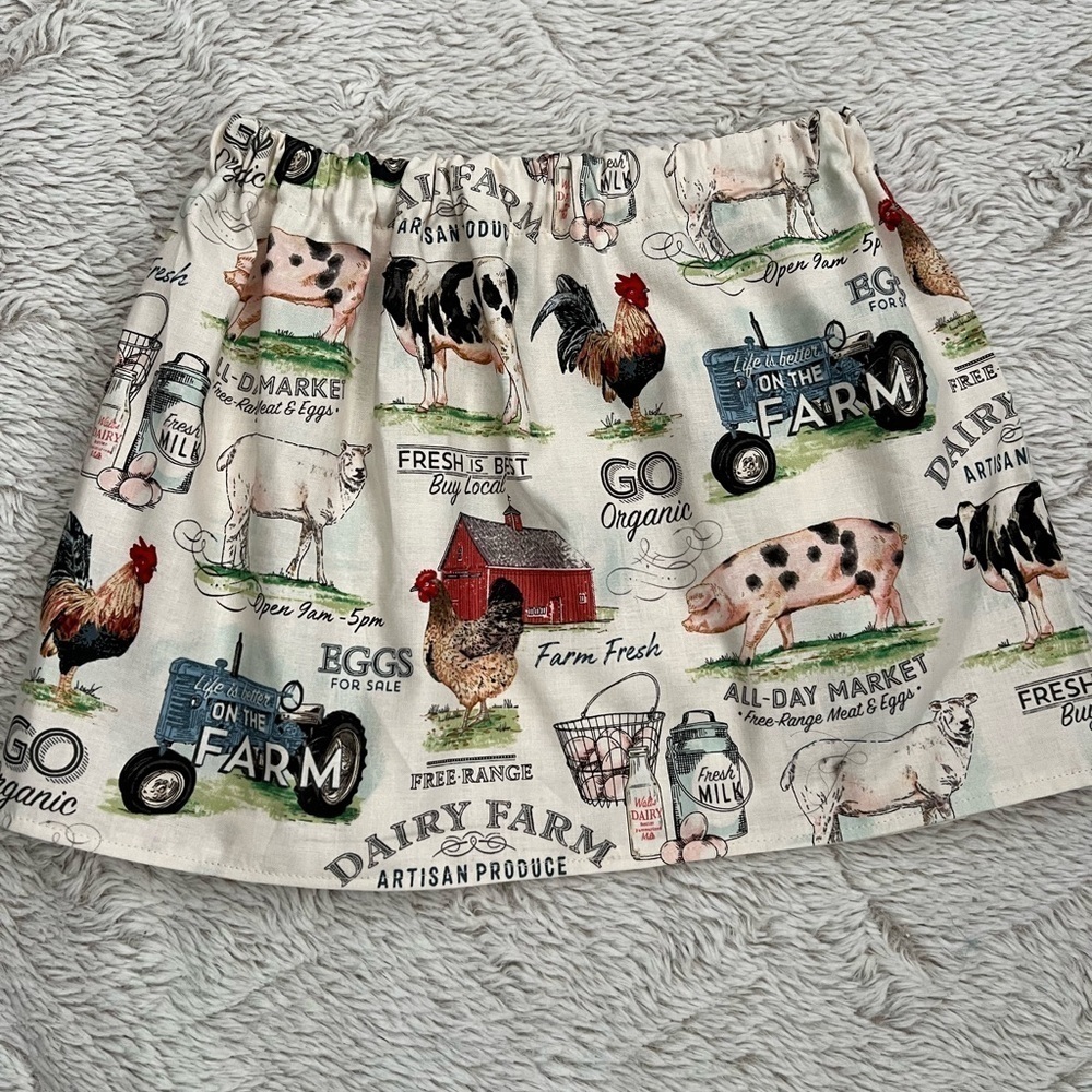 New Handmade Toddler Life on Farm Skirt